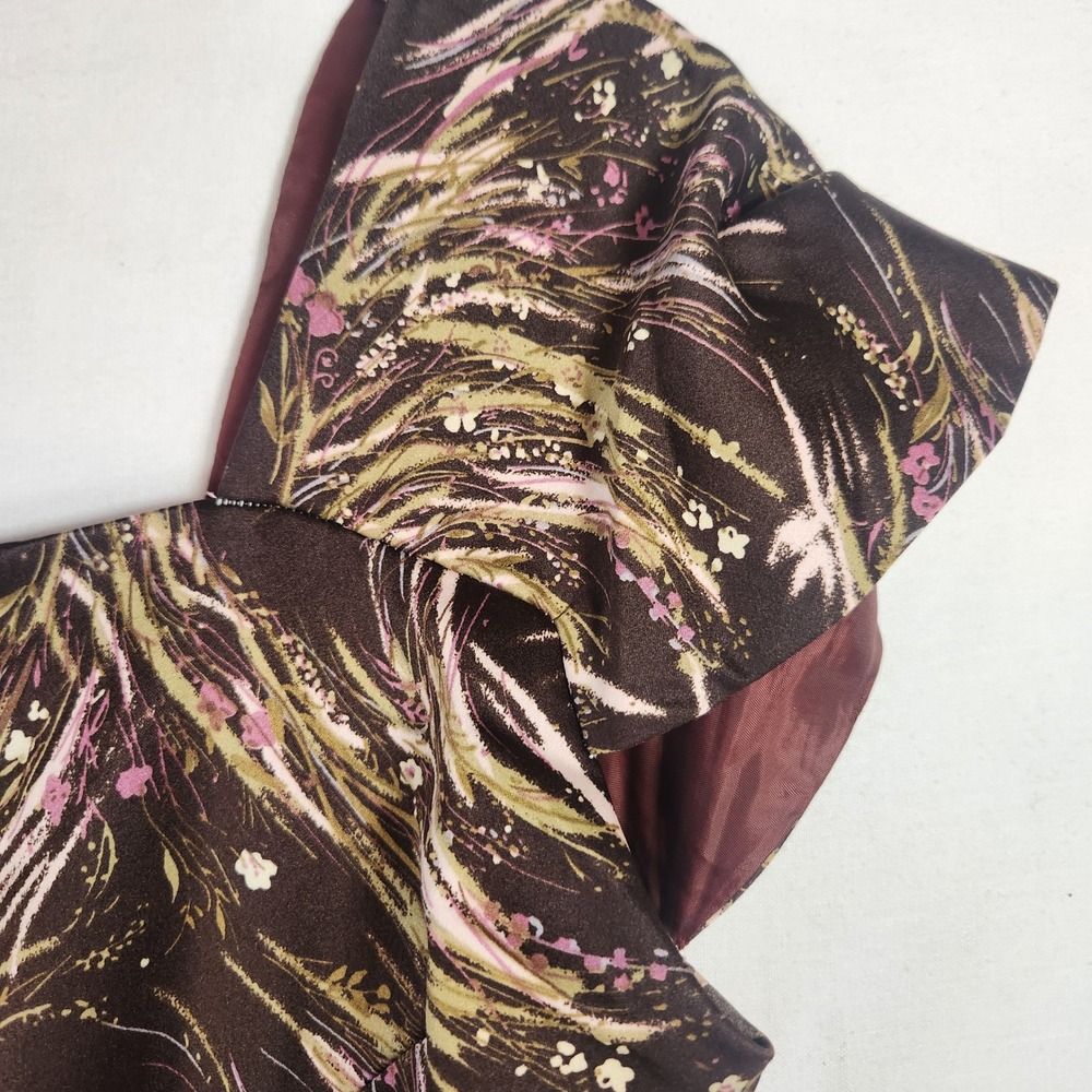 Handmade Craftsmanship Vintage Style Floral Wheat Print Fit Flare dress - Picture 8 of 14